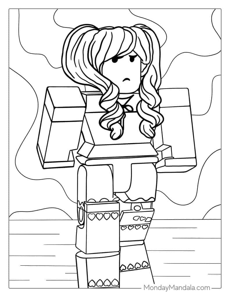 Roblox character coloring sheet
