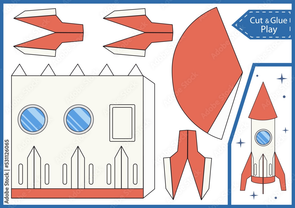 Rocket D Papercraft Template Paper Crafts Rocket Papercraft My XXX 