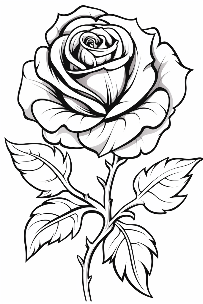 Rose Coloring Page