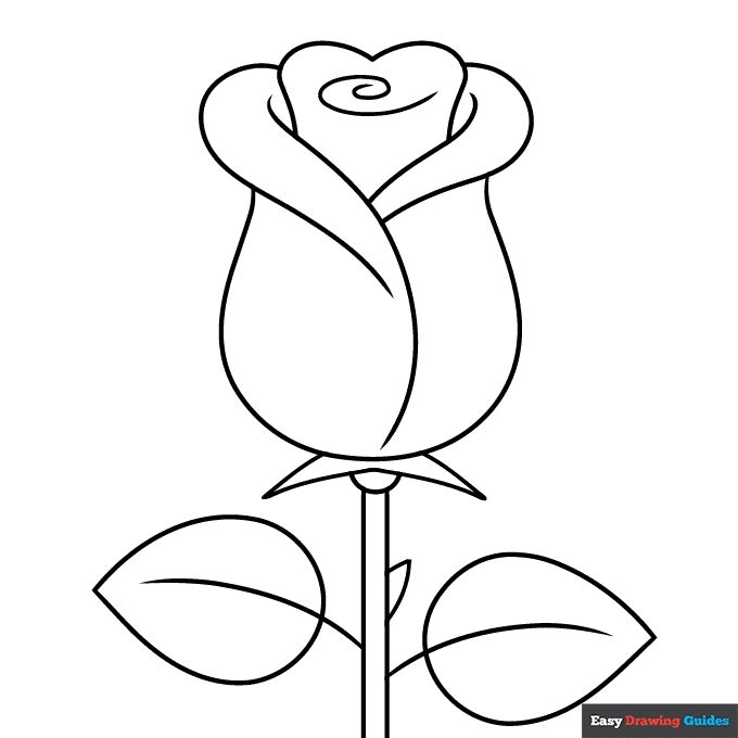Rose Coloring Page For Kids