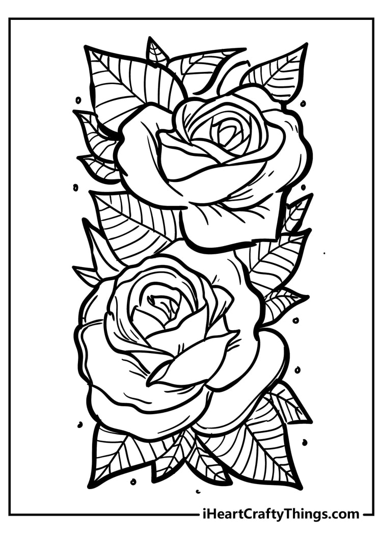 printable rose coloring pages