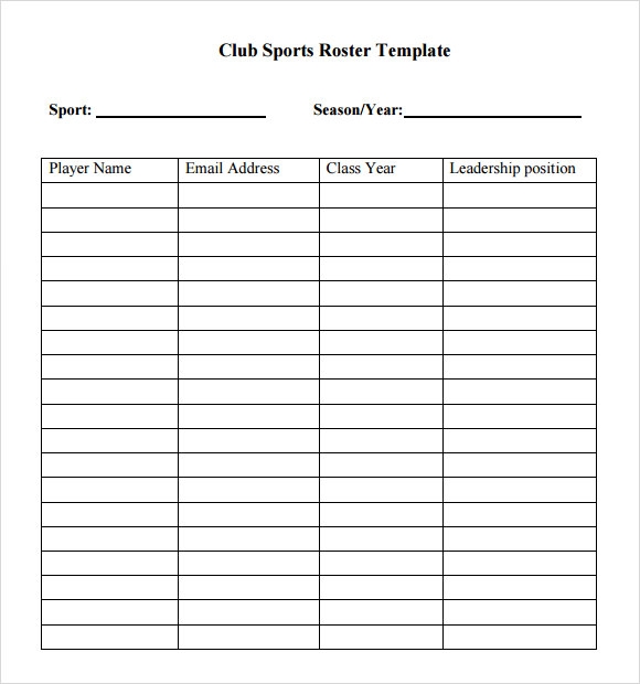 Roster Template 8 Download Free Documents In PDF Word Excel