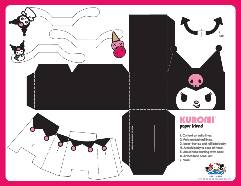 Sanrio Paper Craft Template