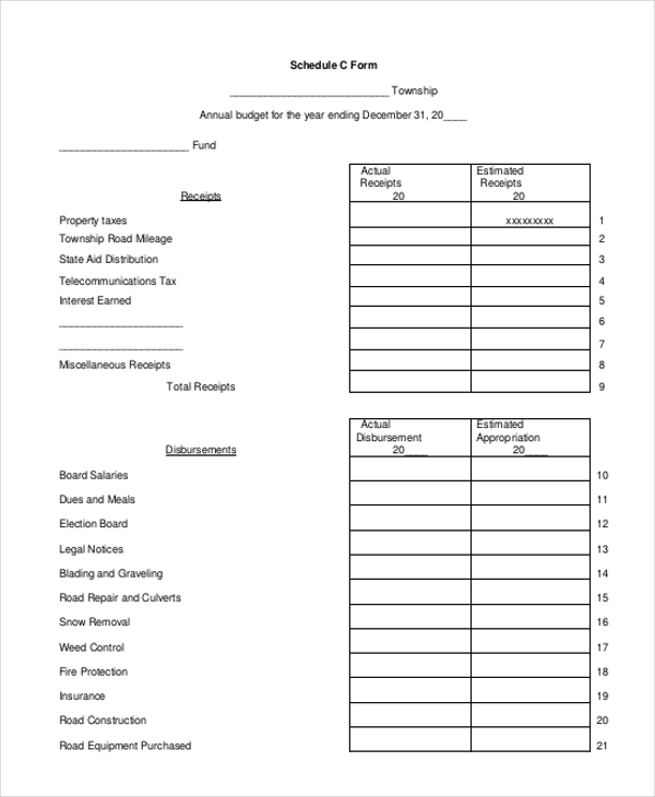 blank schedule c template