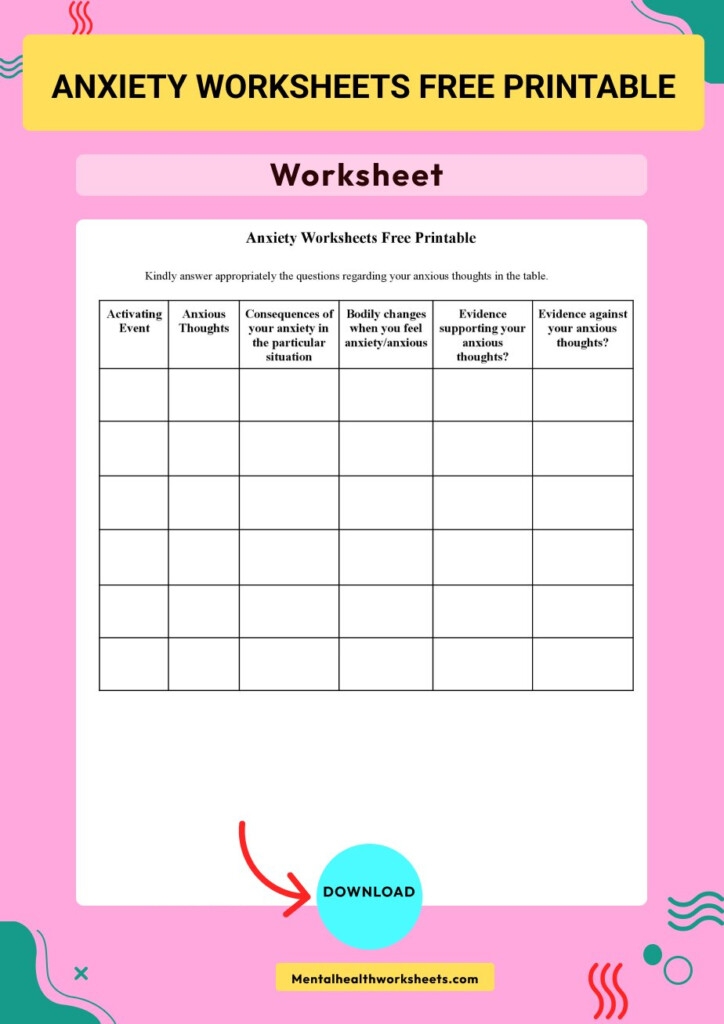 worksheets for adults with schizophrenia