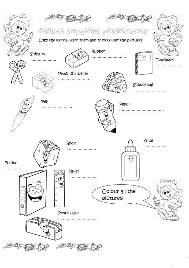 School Kid Worksheets Learning Printable