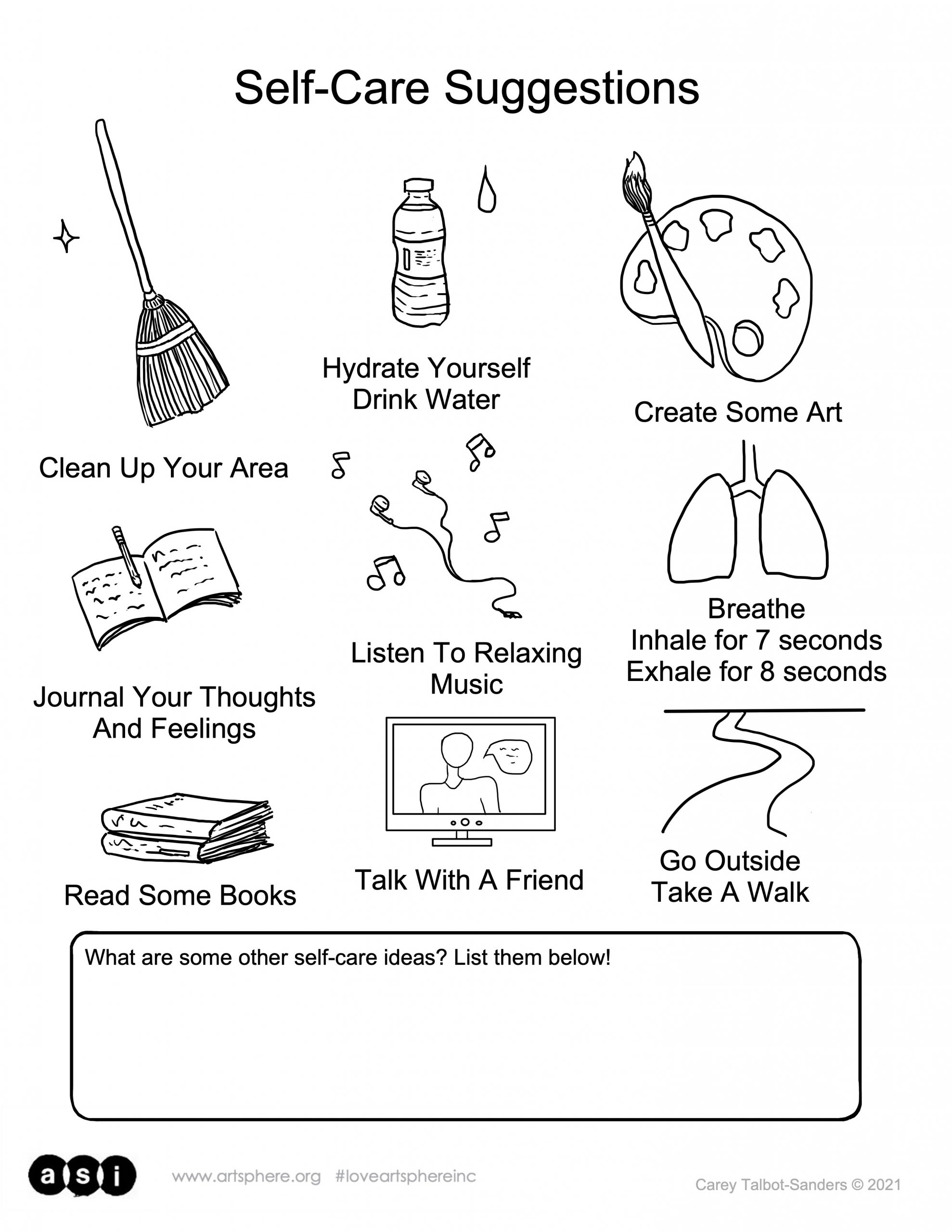 Self Care Box Handouts Art Sphere Inc