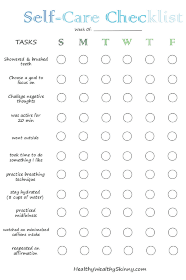 Self Care Checklist Retiroll