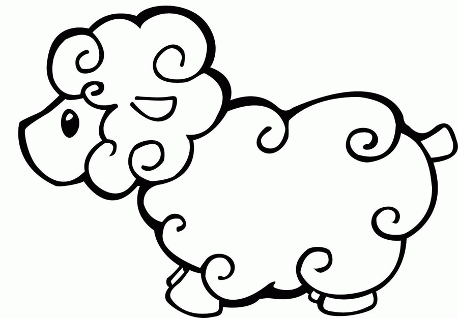 Sheep Outline Coloring Page Coloring Home
