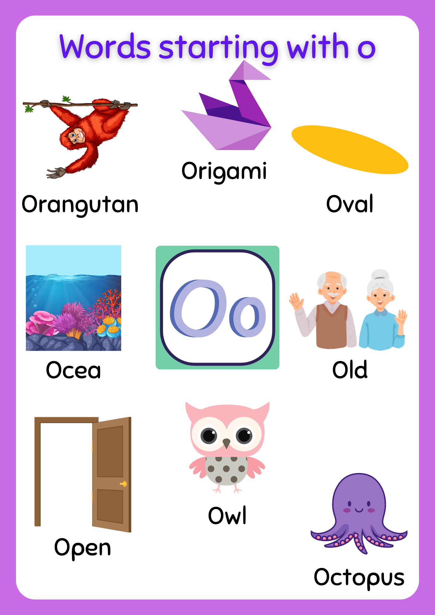 Short O Words For Kids