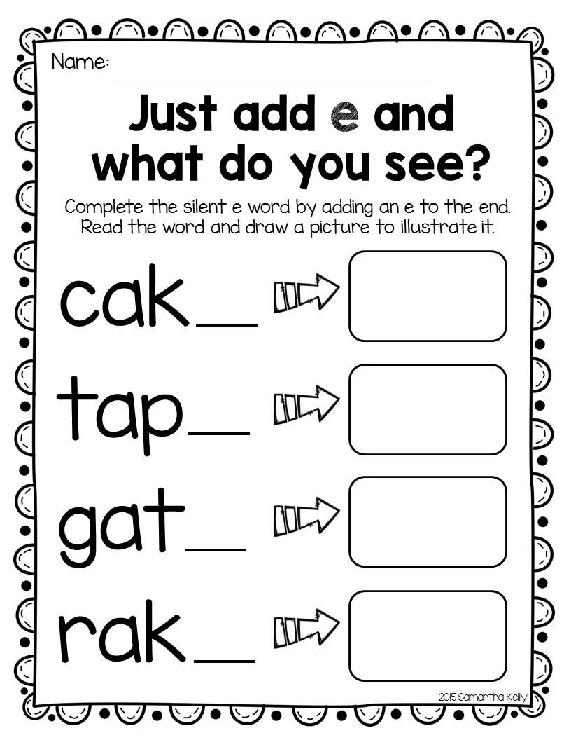 Silent E Practice Worksheets Printable PDF Template