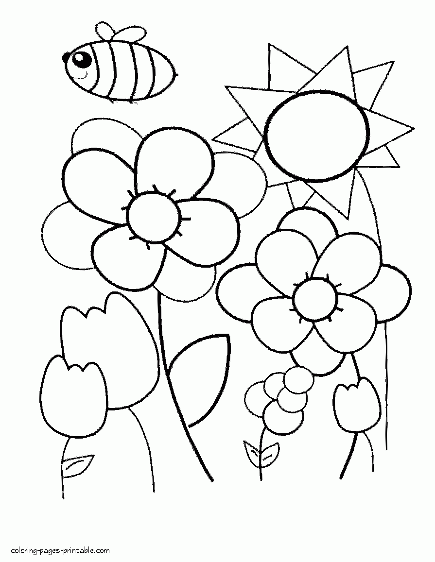 Simple Spring Color Pages COLORING PAGES PRINTABLE COM