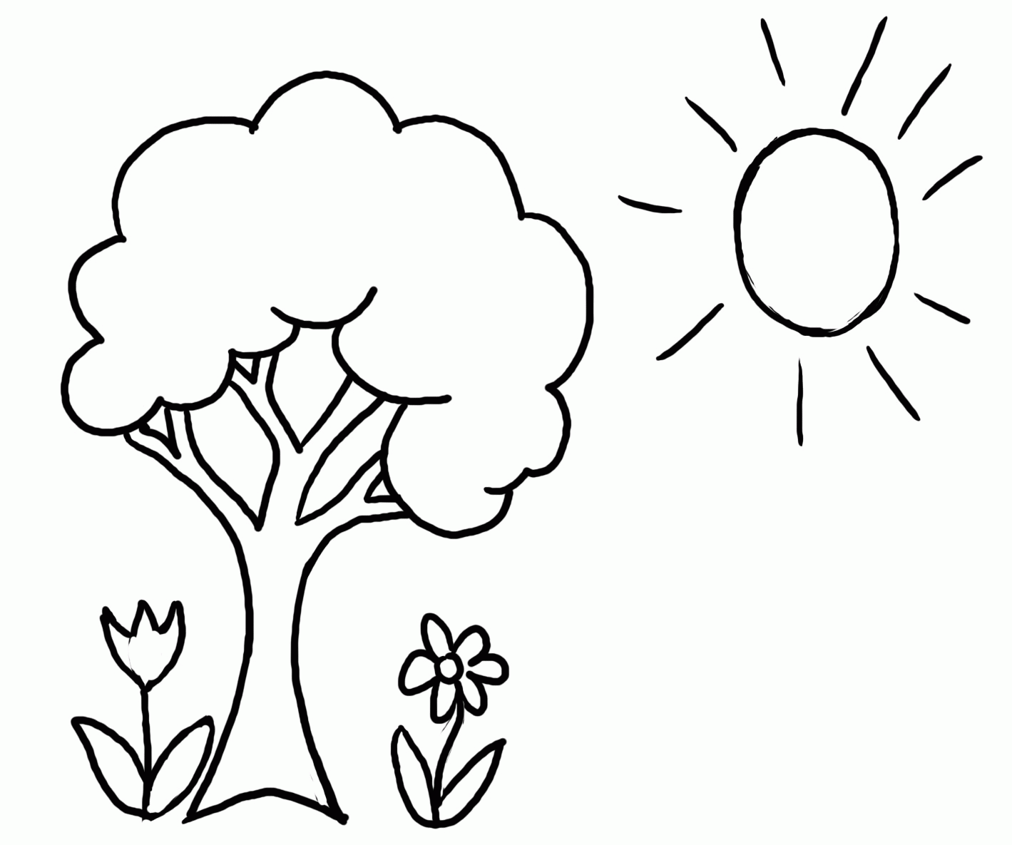 Simple Tree Coloring Page Coloring Home