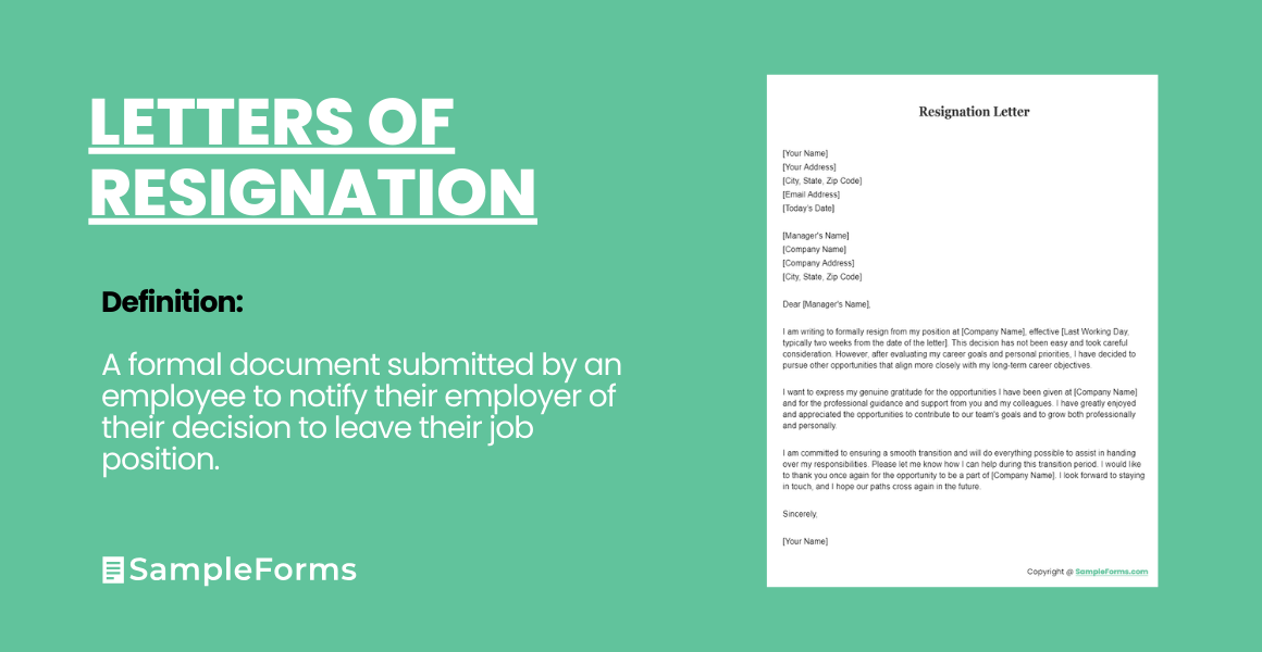 Sle Resignation Letter Template Word Free Printable Infoupdate