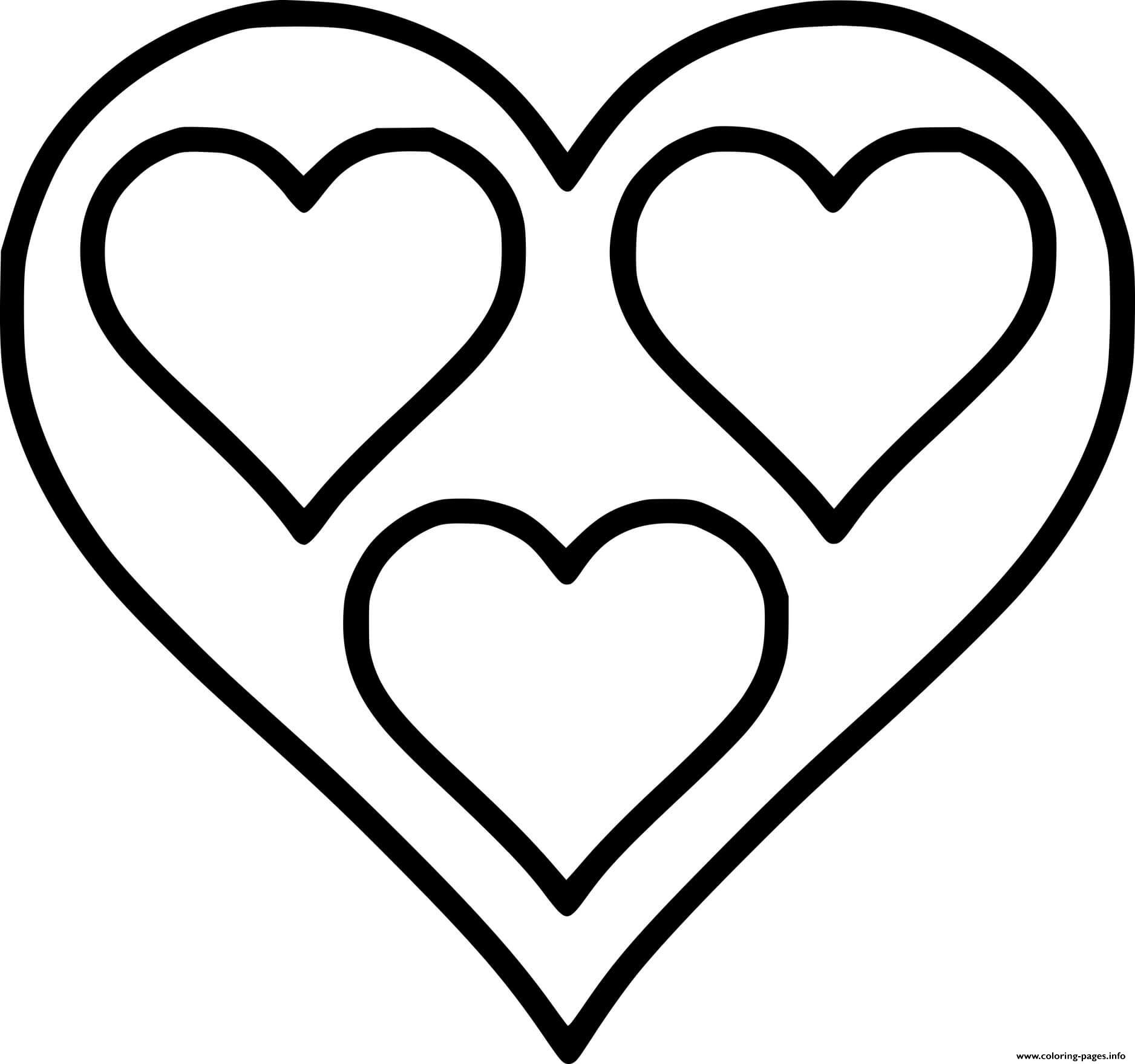 Small Hearts In A Big Heart Coloring Page Printable
