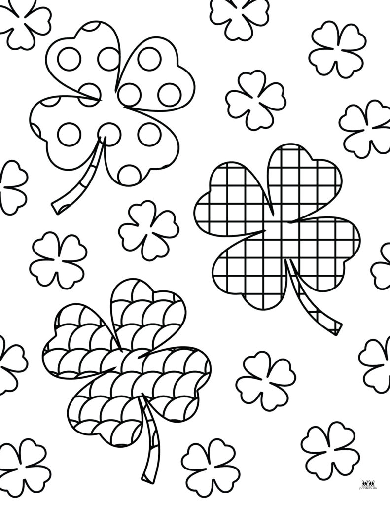 Small Shamrocks Coloring Pages