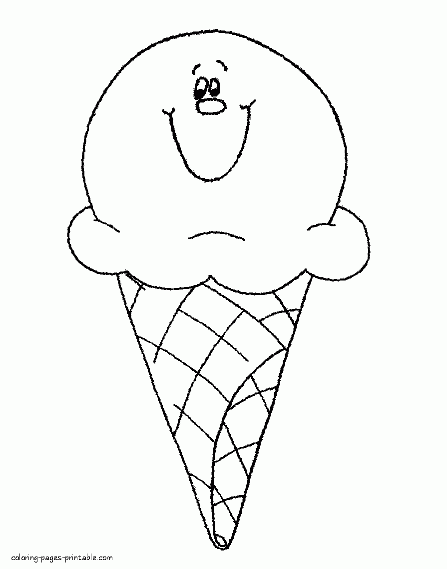 Smiling Ice Cream Coloring Page COLORING PAGES PRINTABLE COM