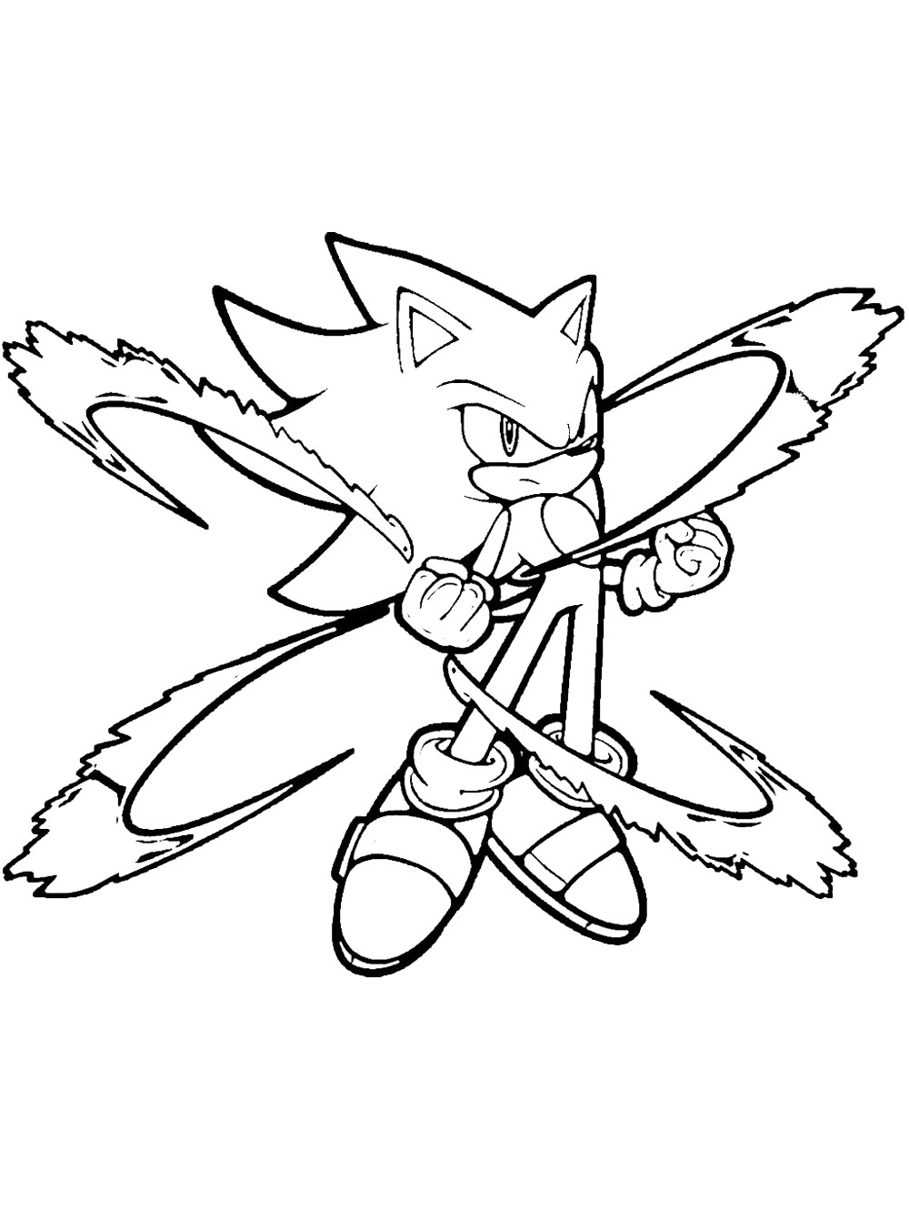 printable super Sonic coloring pages
