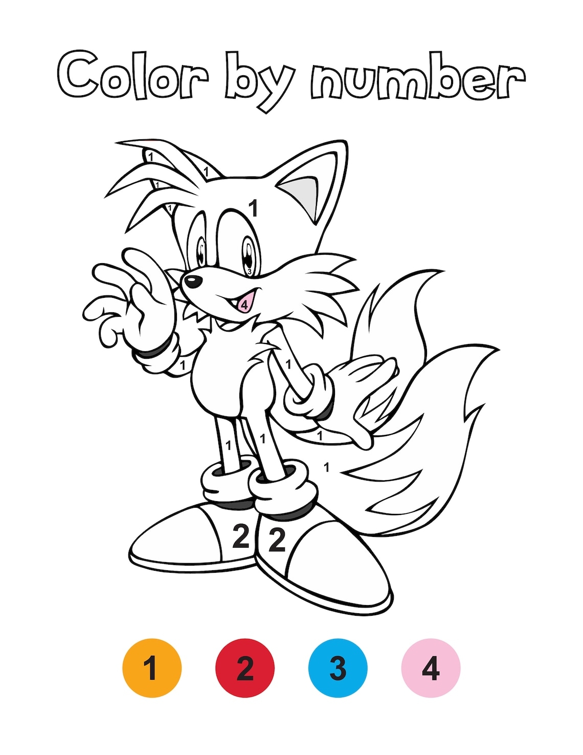 Sonic Color By Number Printable Sheets