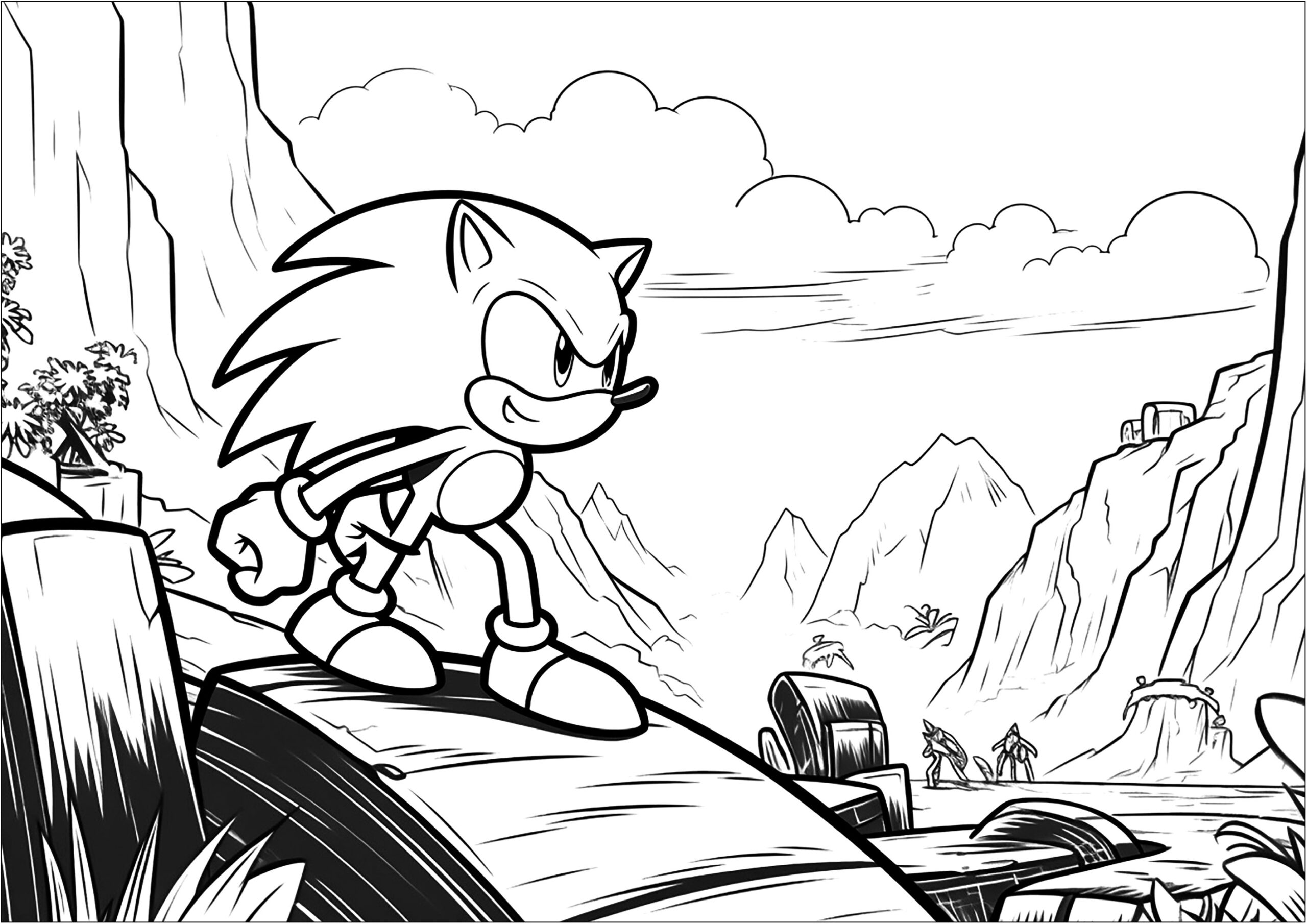 Sonic Colouring Pages Easy Printable Free Templates