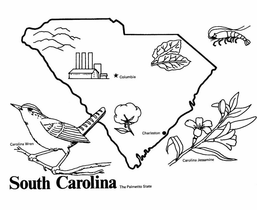 south carolina coloring pages free