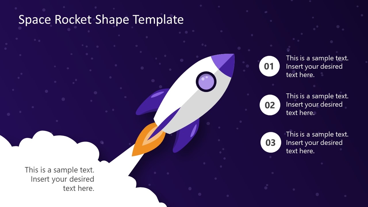 Space Rocket Shape Template For PowerPoint SlideModel