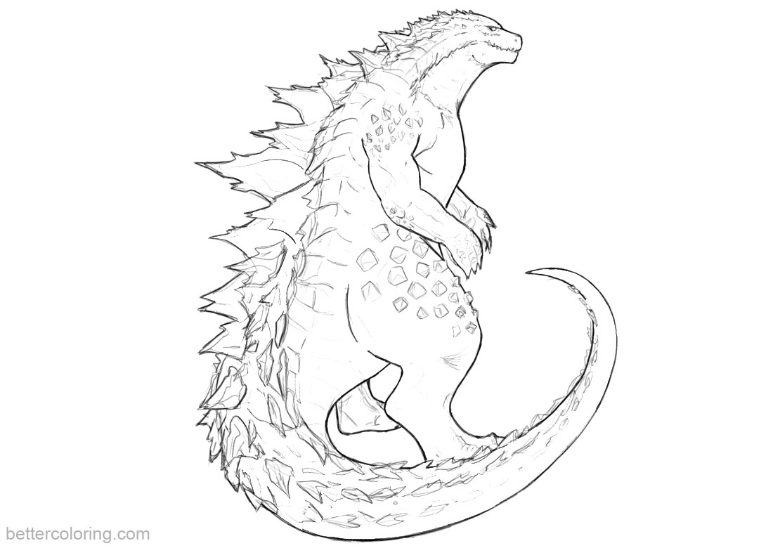 Spacegodzilla Realistic Godzilla Coloring Pages
