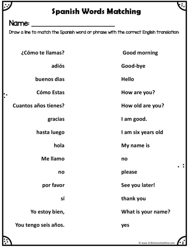 Spanish For Beginners FREE Greetings Worksheets Worksheets Library
