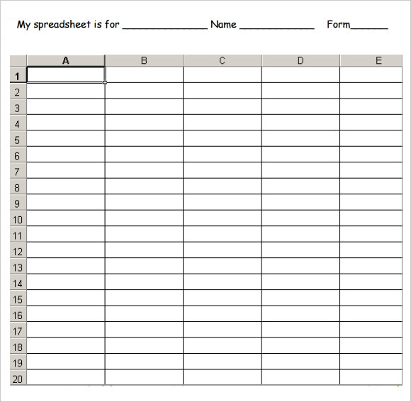 printable spreadsheet template