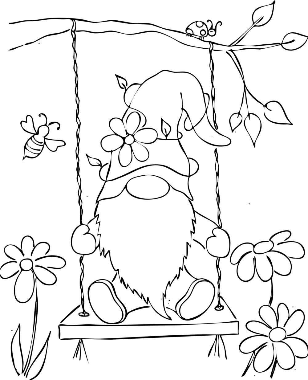 Spring Gnome Traceable Template Tracie Kiernan Step By Step Painting