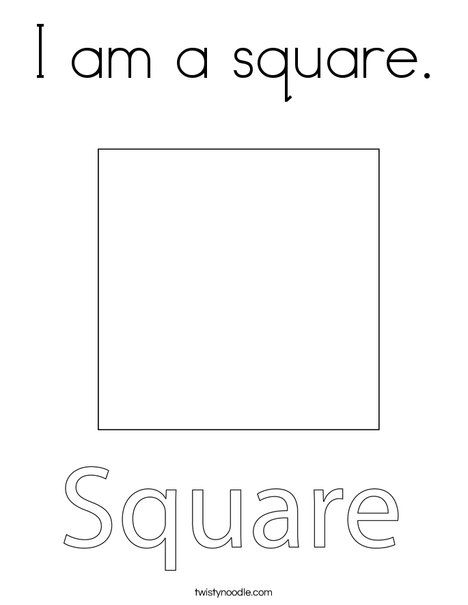 Square Coloring Page For Kids