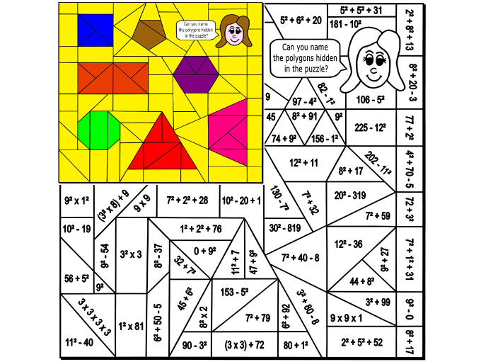 Square Numbers Colouring Puzzle By Arithmetints Teaching Resources