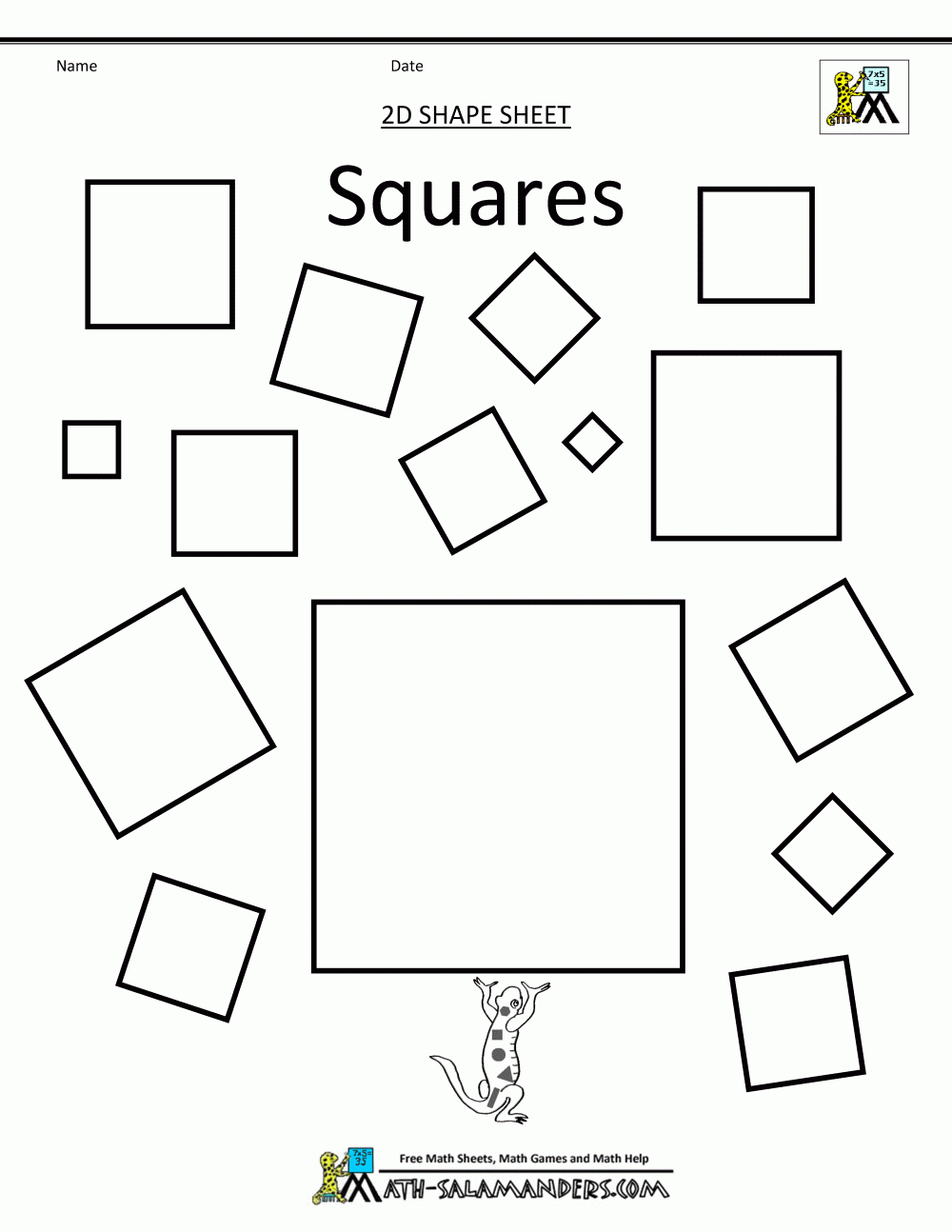 Square Shape Coloring Coloring Pages