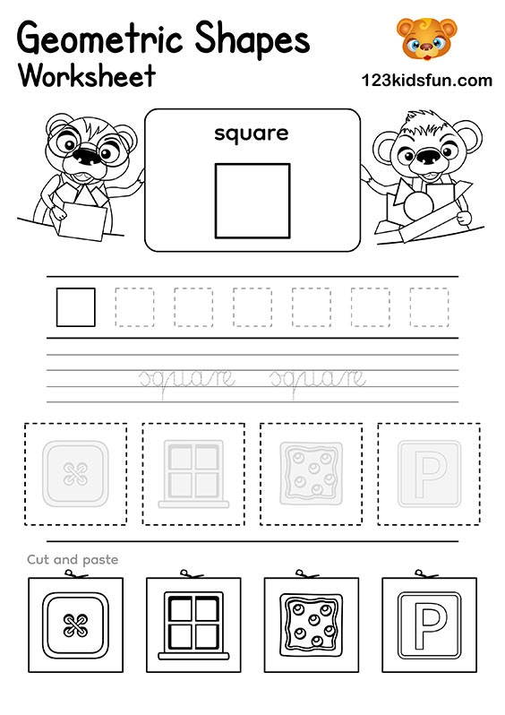 1 square shape printable free