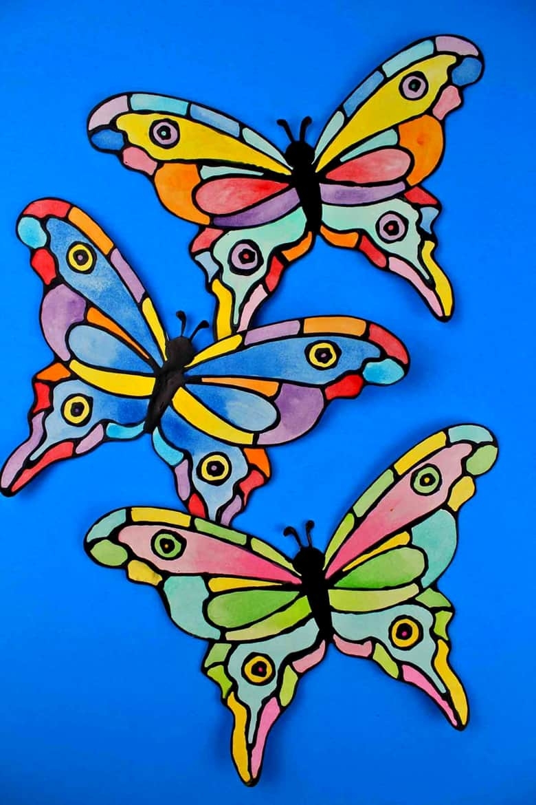 Stained Glass Butterfly Craft Template