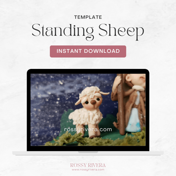 Standing Sheep Printable Template Rossy Rivera Art