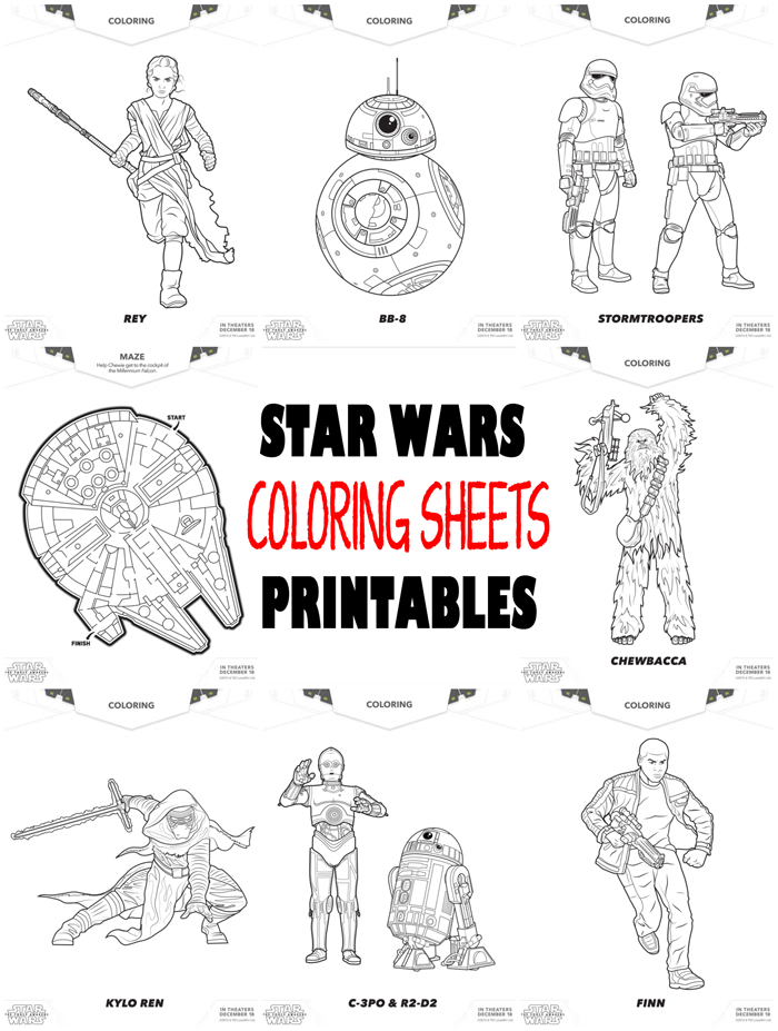 Star Wars Coloring Sheets FREE Printables WITH Bb9 Chewbacca Ray Storm