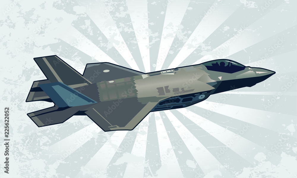 Stealth Multi Role Fighter Jet Vector Illustration Stock Vector Adobe