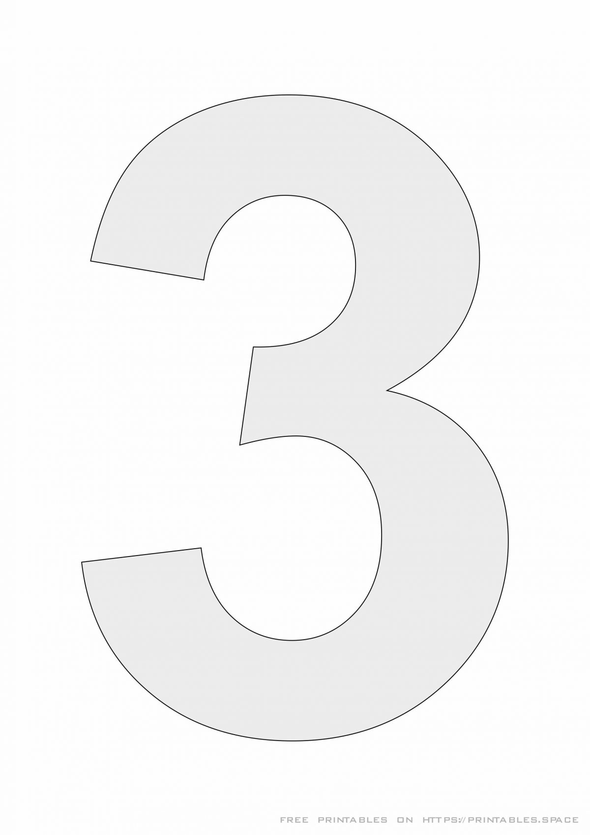 number 3 free printable