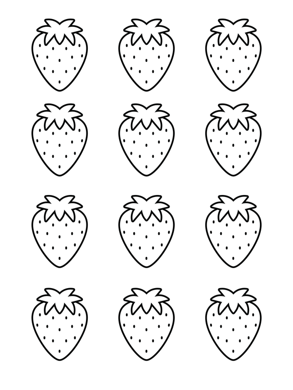 Strawberry Macaron Template For DIY Crafts