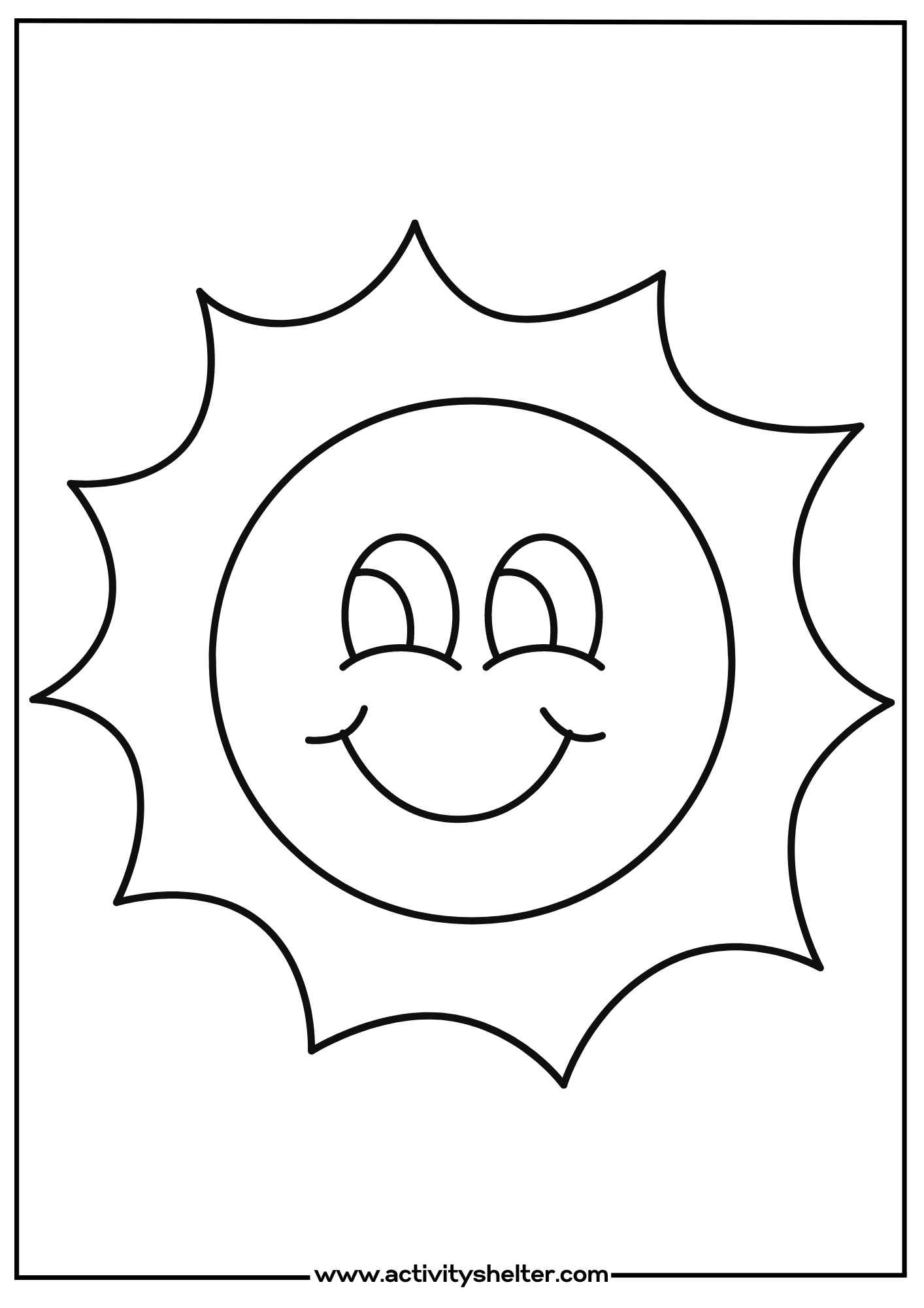Sun Template Printable Activity Shelter