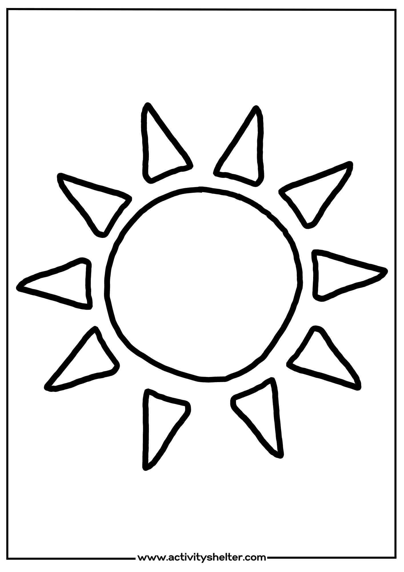 Sun Template Printable Activity Shelter