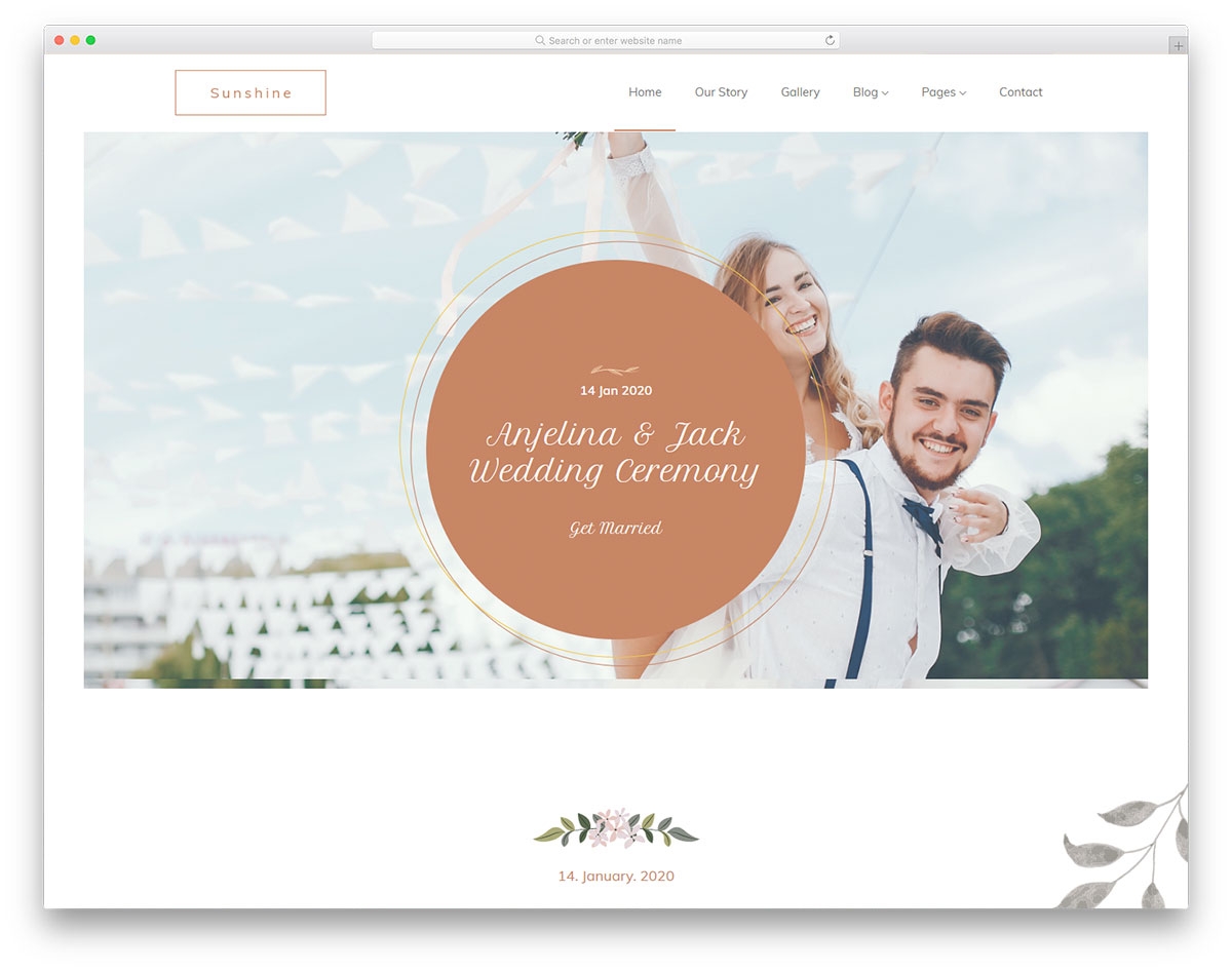 Sunshine Free Marriage Website Template 2025 Colorlib