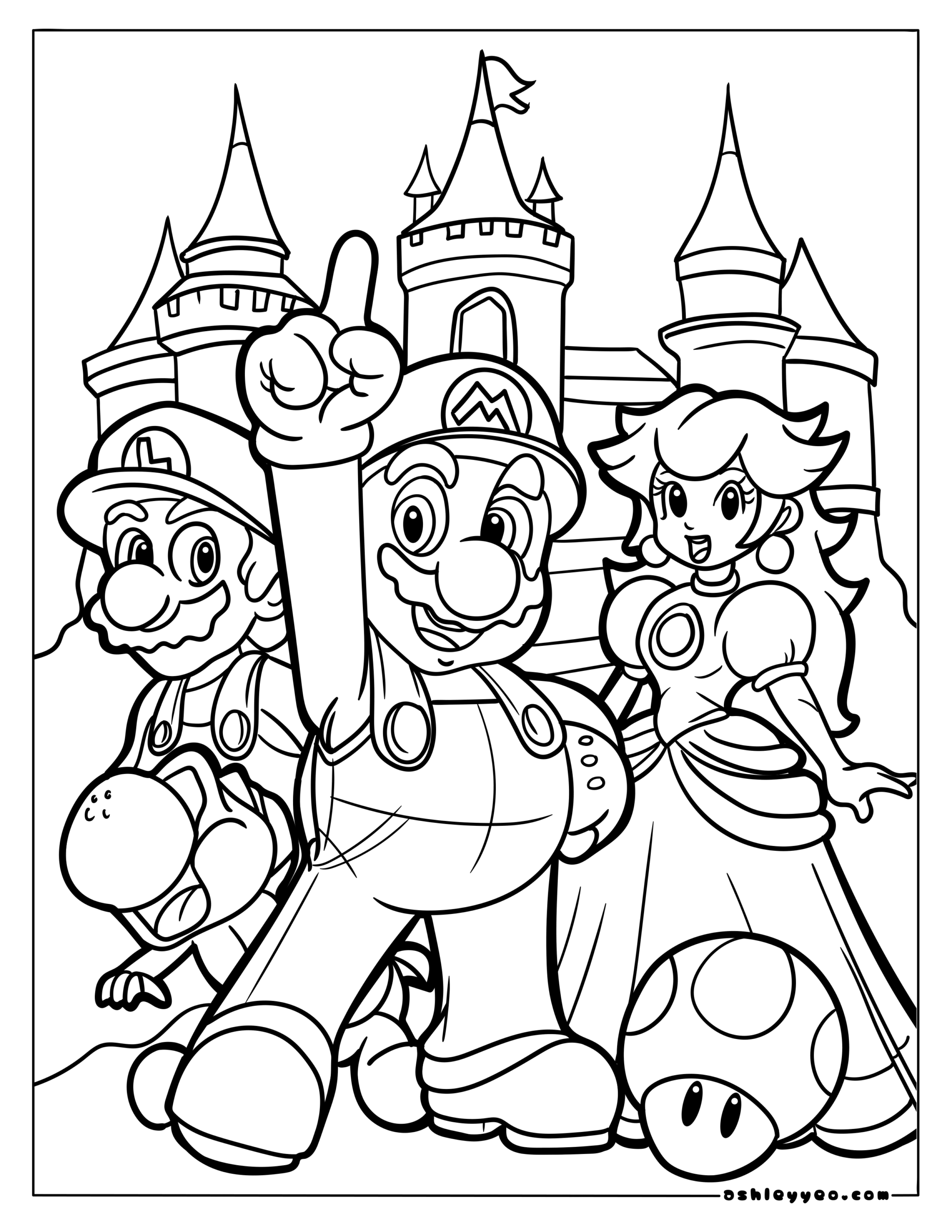 Super Mario Bros Coloring Pages For Kids Mario Coloring Pages Super
