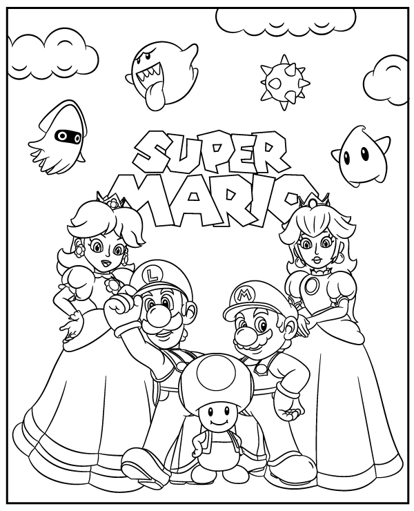 coloring pages printable Mario