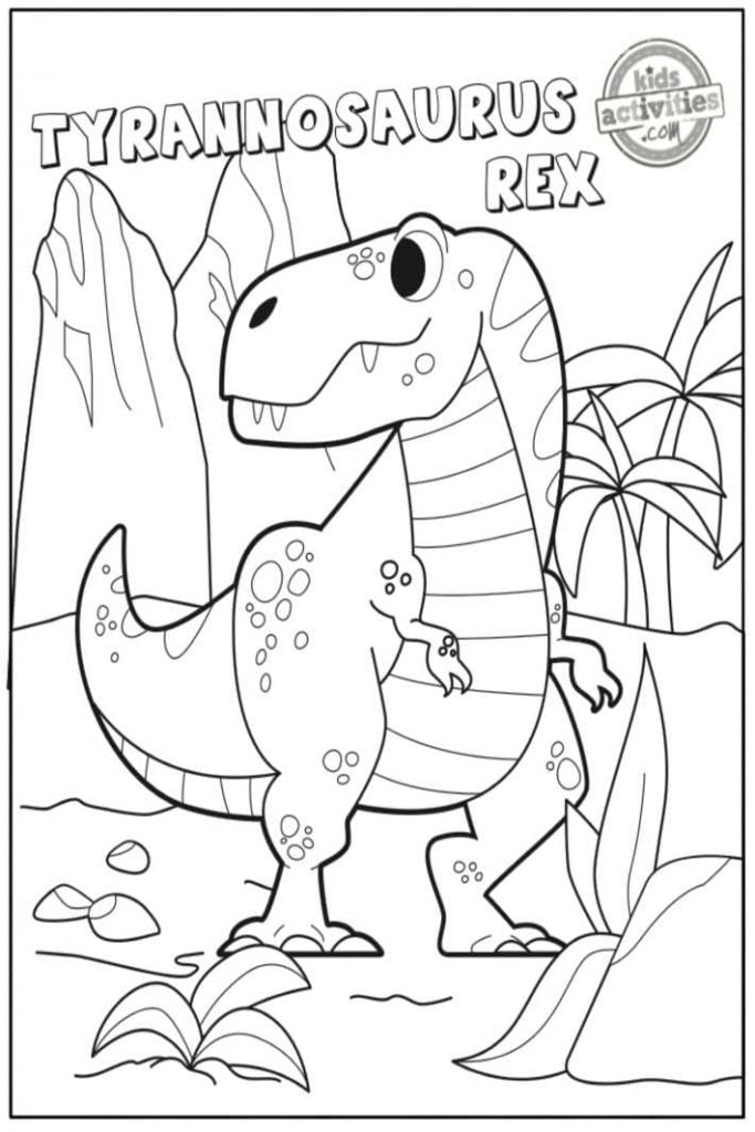 T Rex Coloring Page Pdf Free Printable Templates