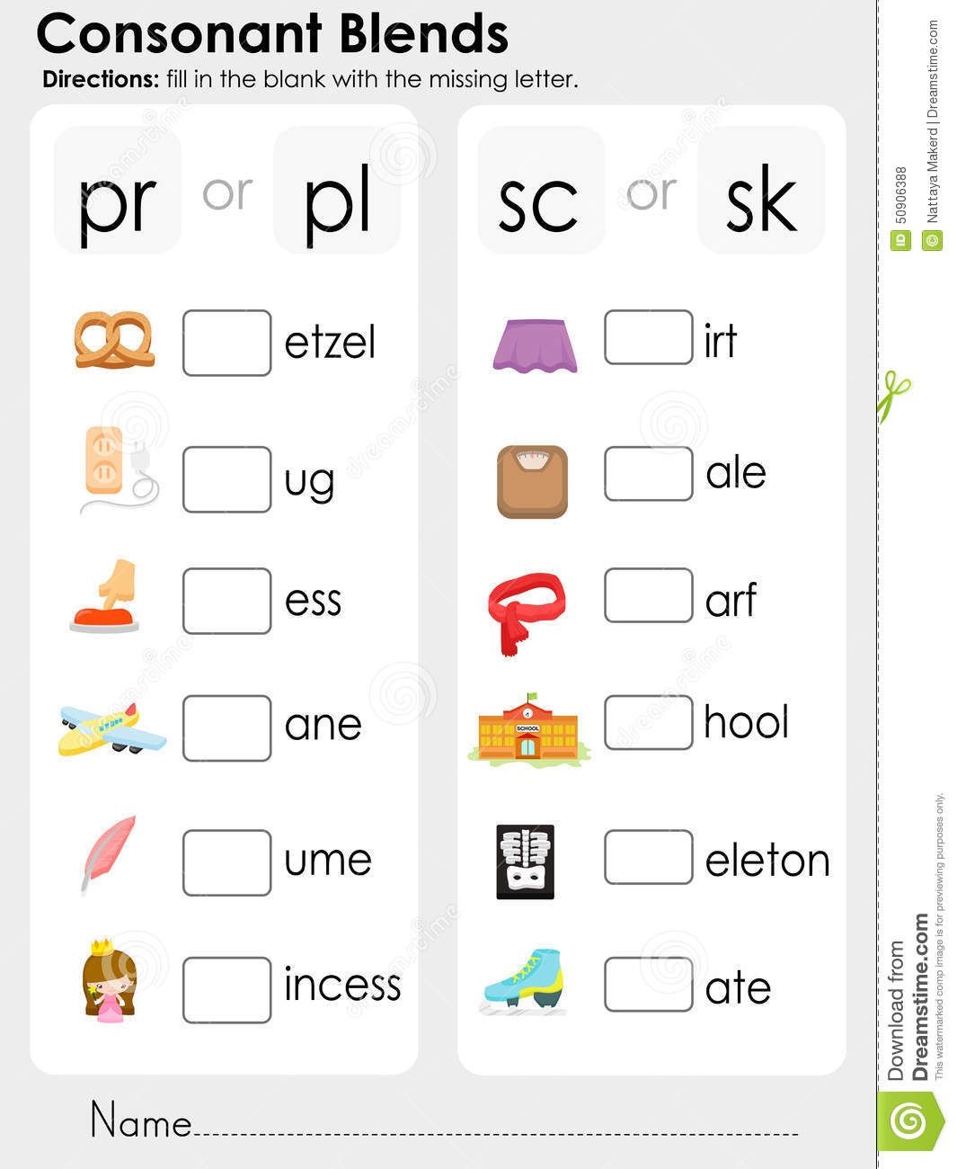 Teach Child How To Read Kindergarten Consonant Blends Worksheets