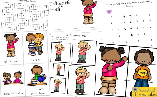 Teach Kids Honesty Printable Pack Proverbial Homemaker
