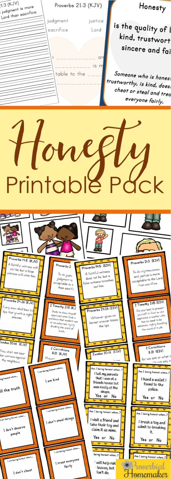 Teach Kids Honesty Printable Pack Proverbial Homemaker