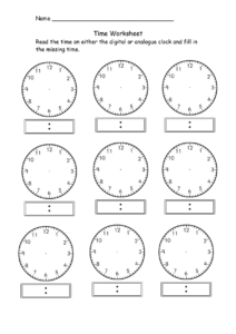 Telling Time Blank Clock Worksheets Telling Time Worksheets